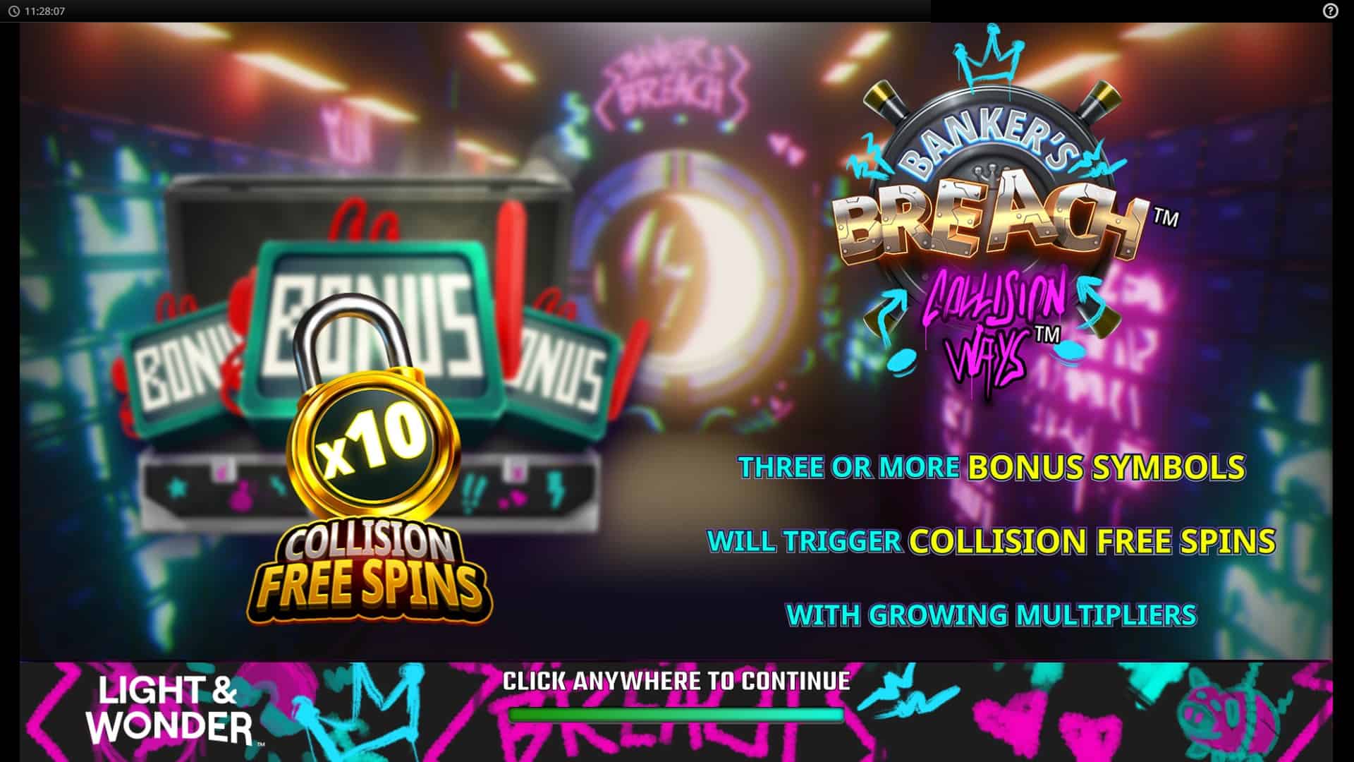 Banker’s Breach slot intro screen