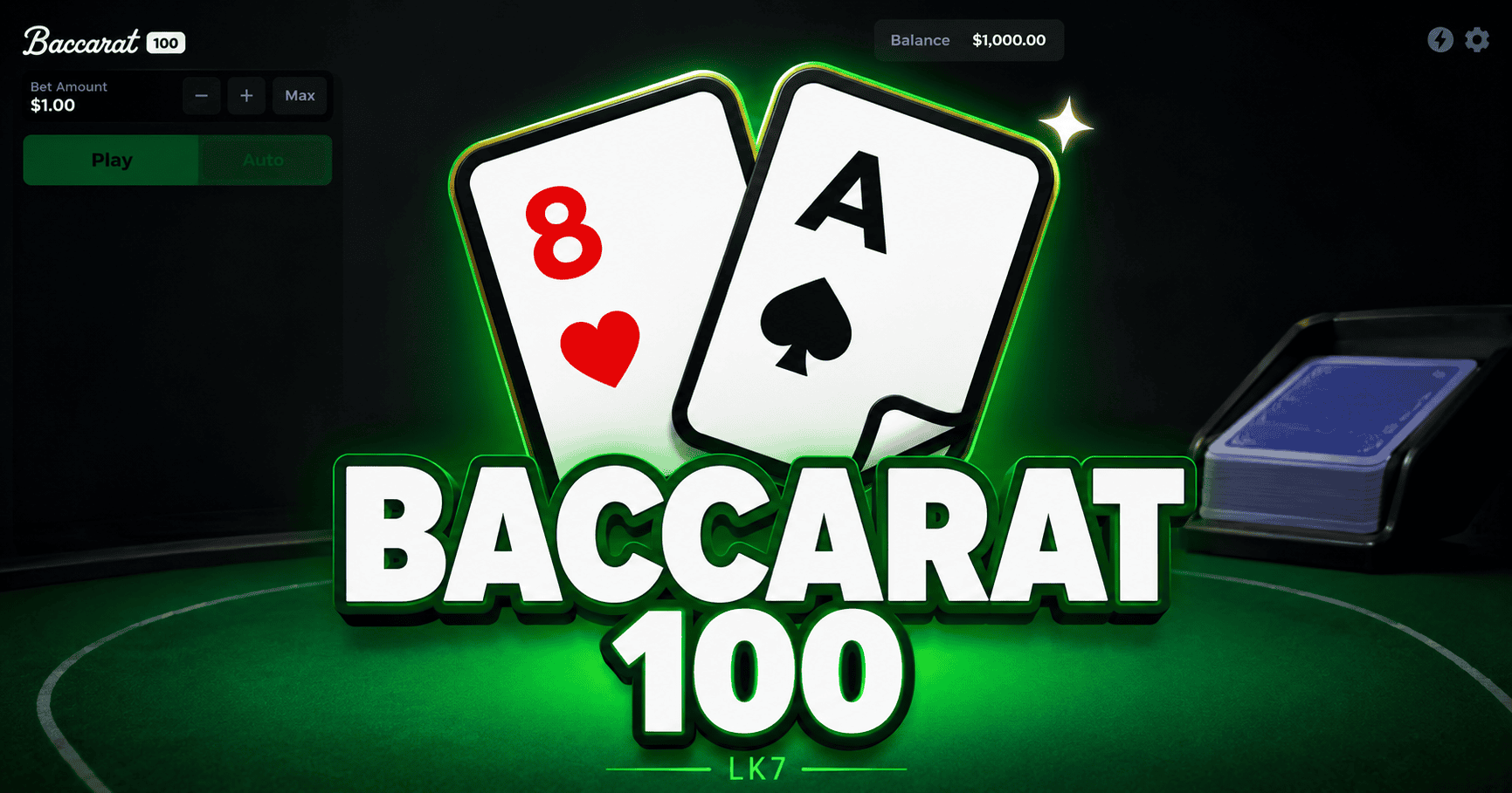 Baccarat 100 Slot Demo by LK7 slot cover image