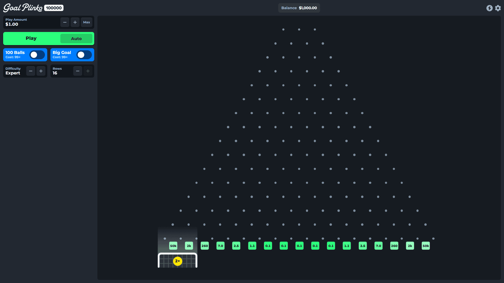 Goal Plinko 100000 slot gameplay reels