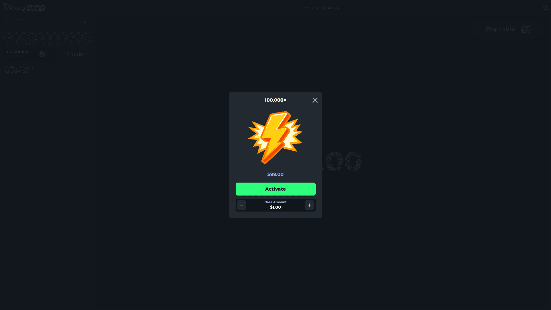 Money 100000 bonus buy menu