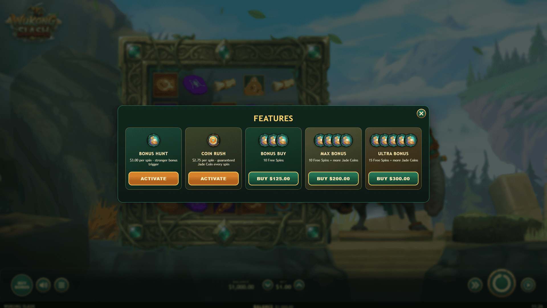 Wukong Slash bonus buy menu