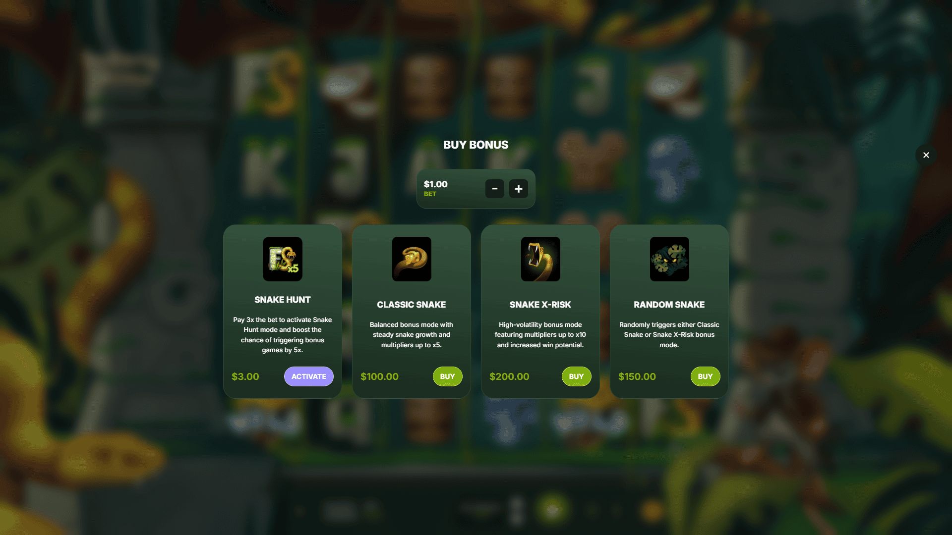 Indiana Mouse bonus buy menu