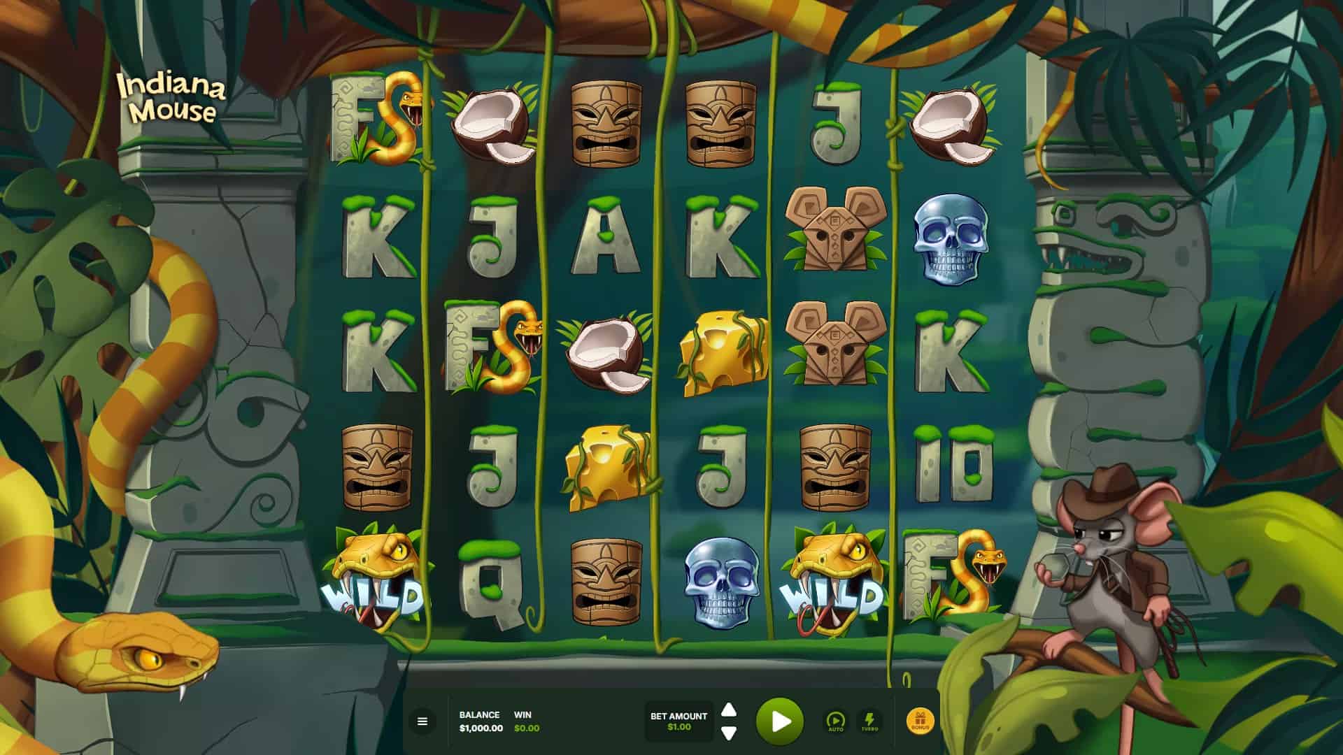 Indiana Mouse slot gameplay reels