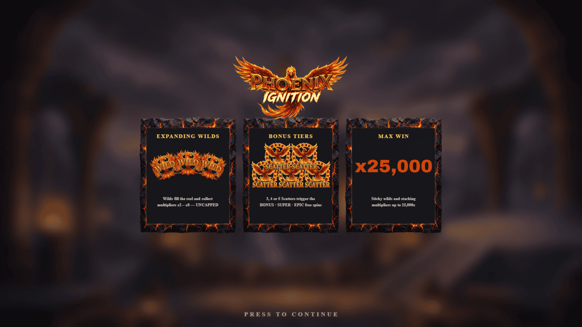 Phoenix Ignition slot intro screen