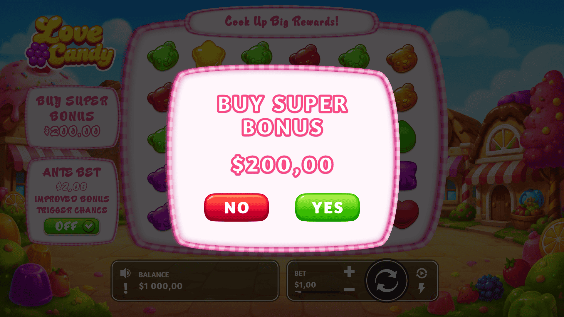 Love Candy bonus buy menu