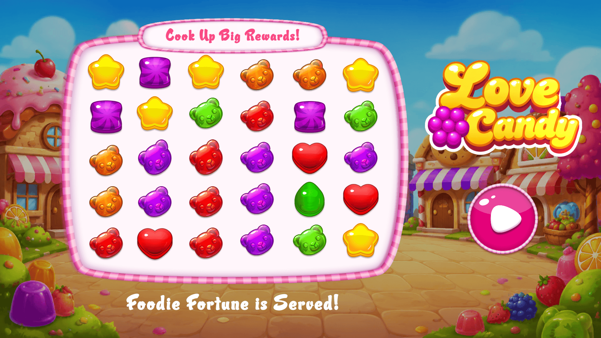 Love Candy slot gameplay reels