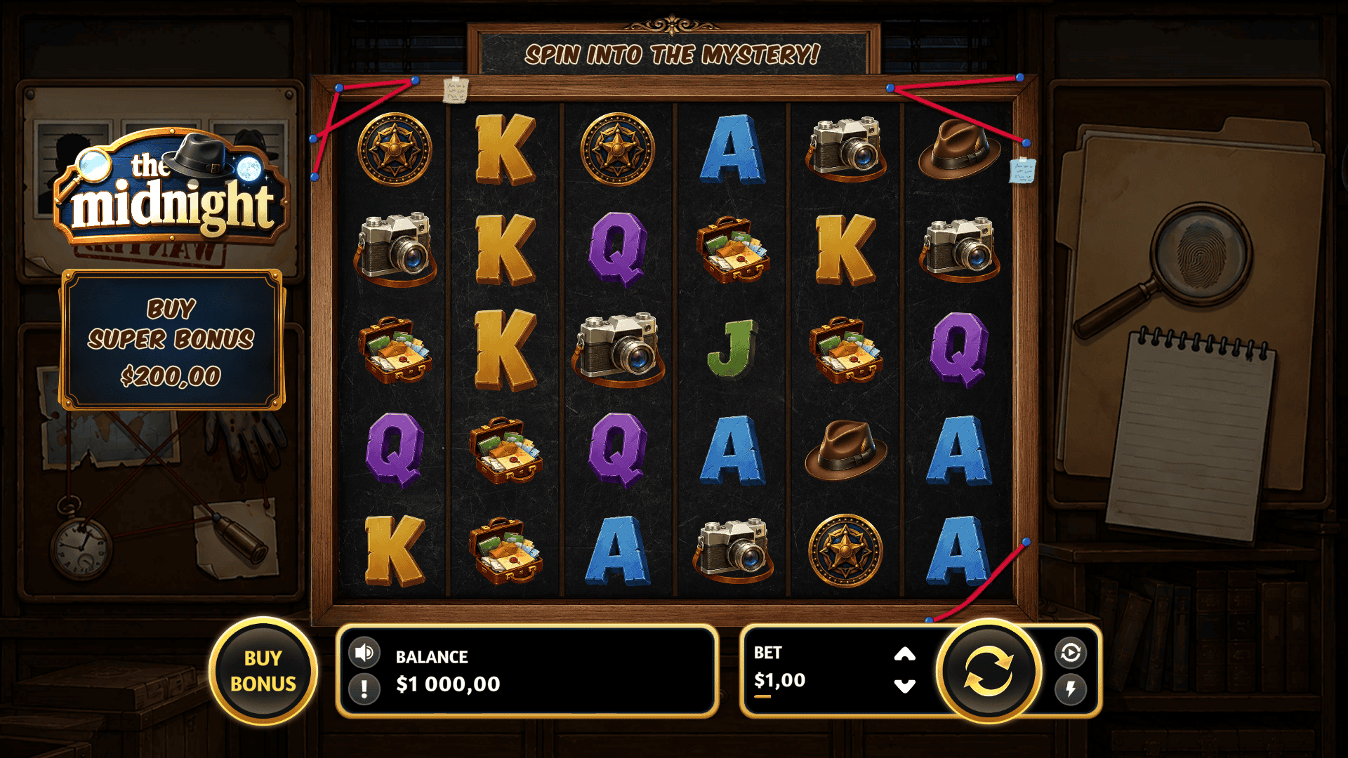 The Midnight slot gameplay reels