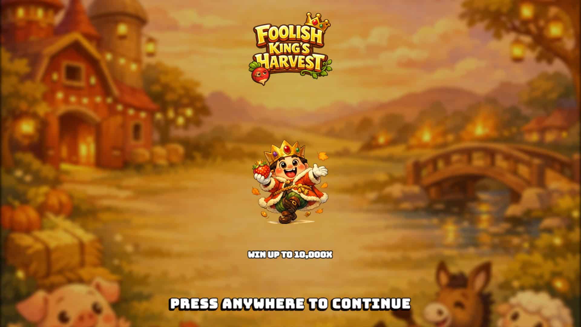 Foolish Kings Harvest slot intro screen
