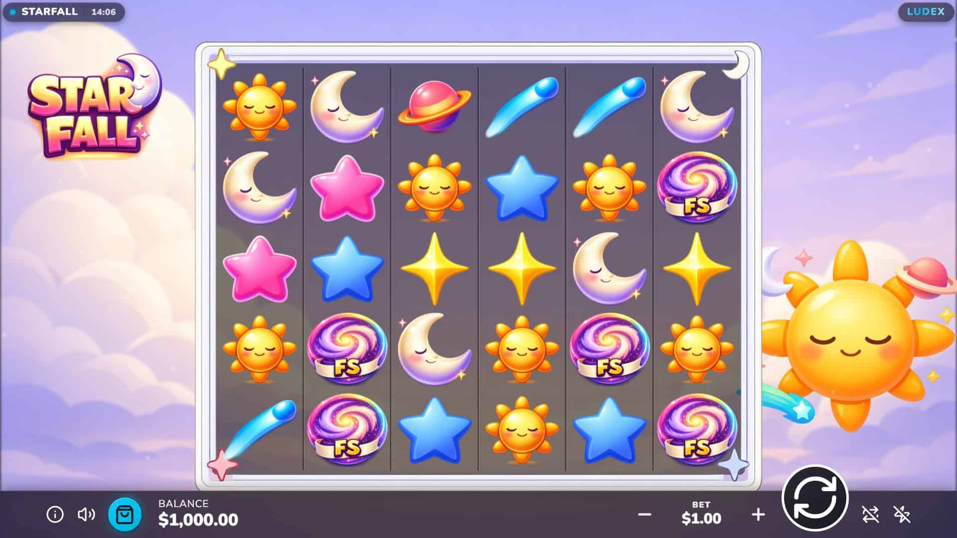 Starfall slot gameplay reels