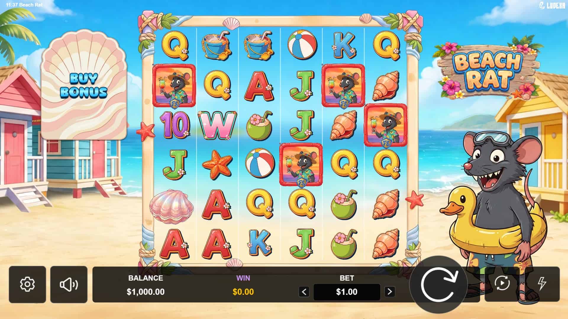 Beach Rat slot gameplay reels