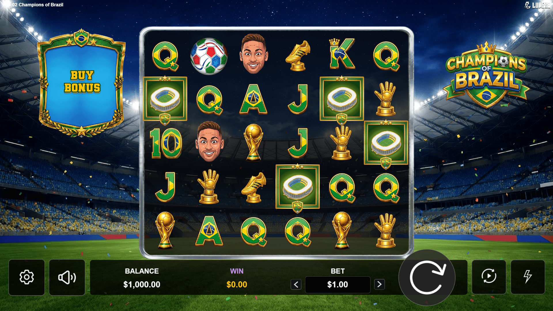 Champions Of Brazil slot gameplay reels