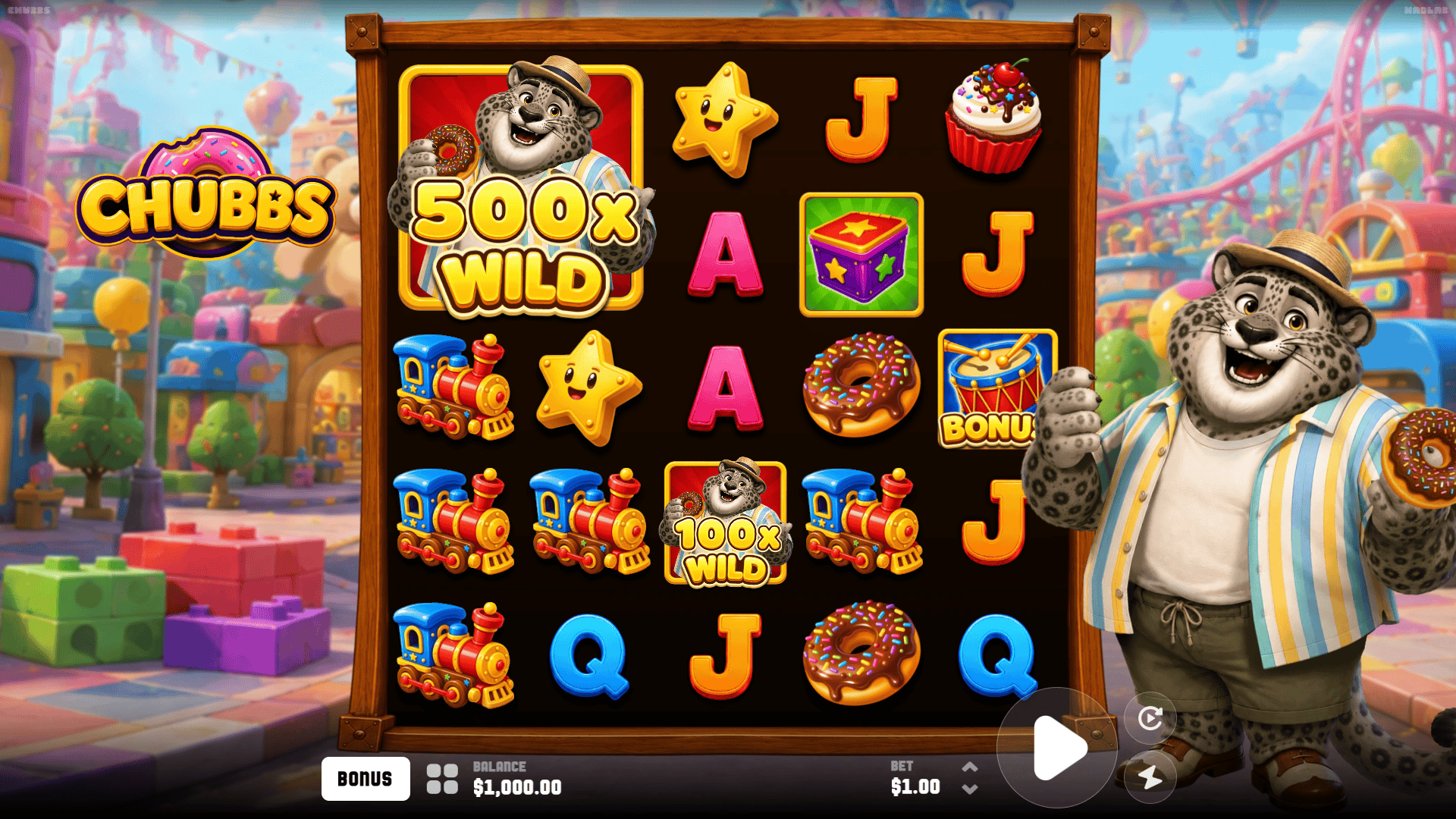 Chubbs slot gameplay reels