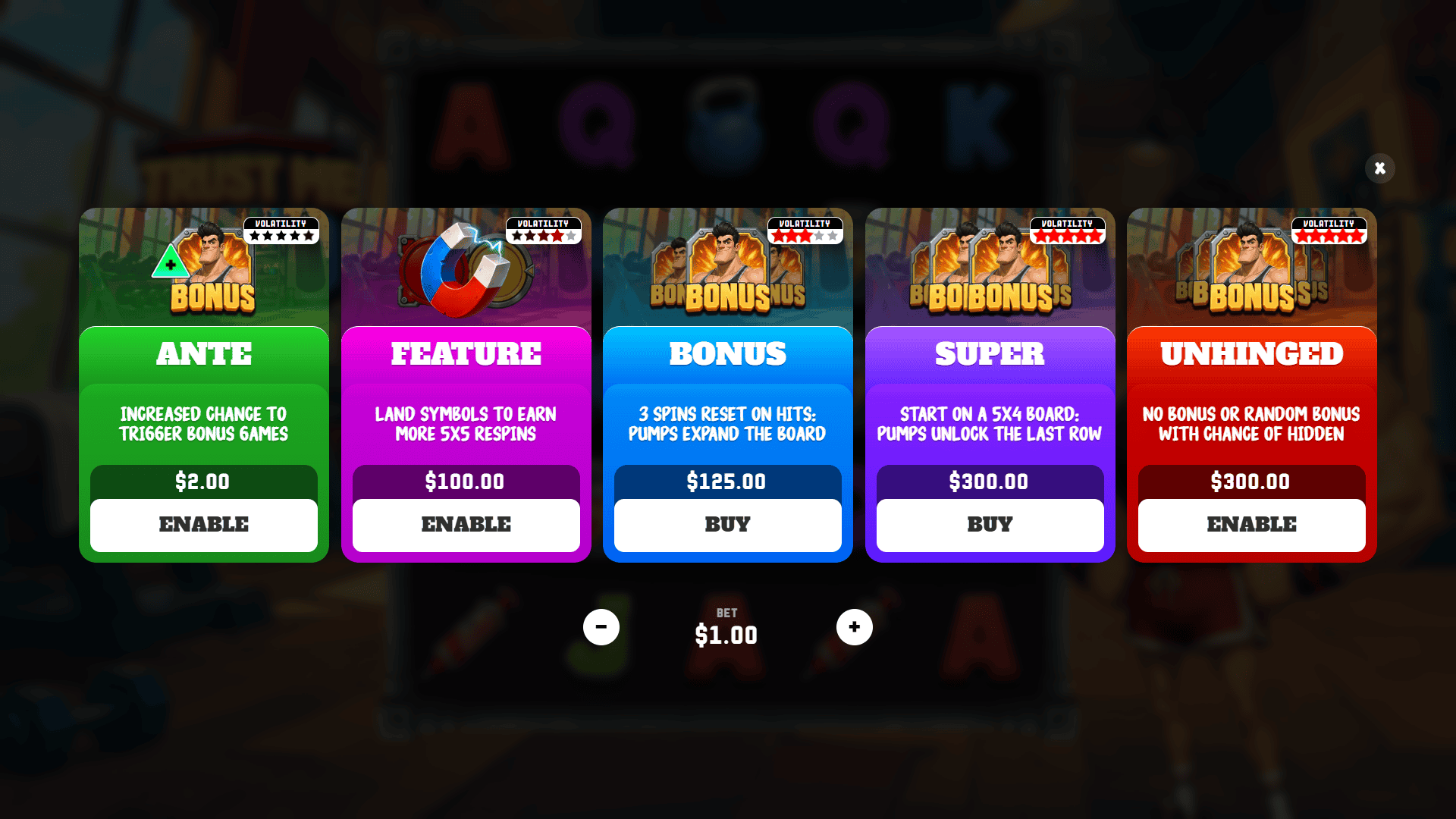 Trust Me Bro bonus buy menu