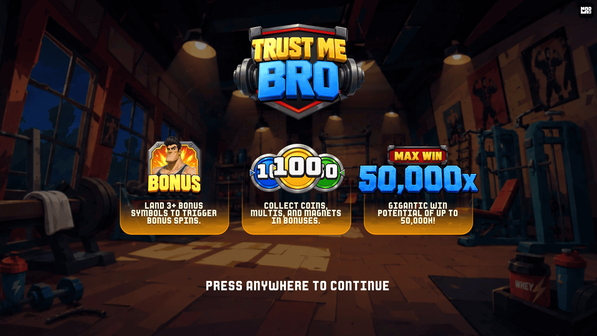 Trust Me Bro slot intro screen
