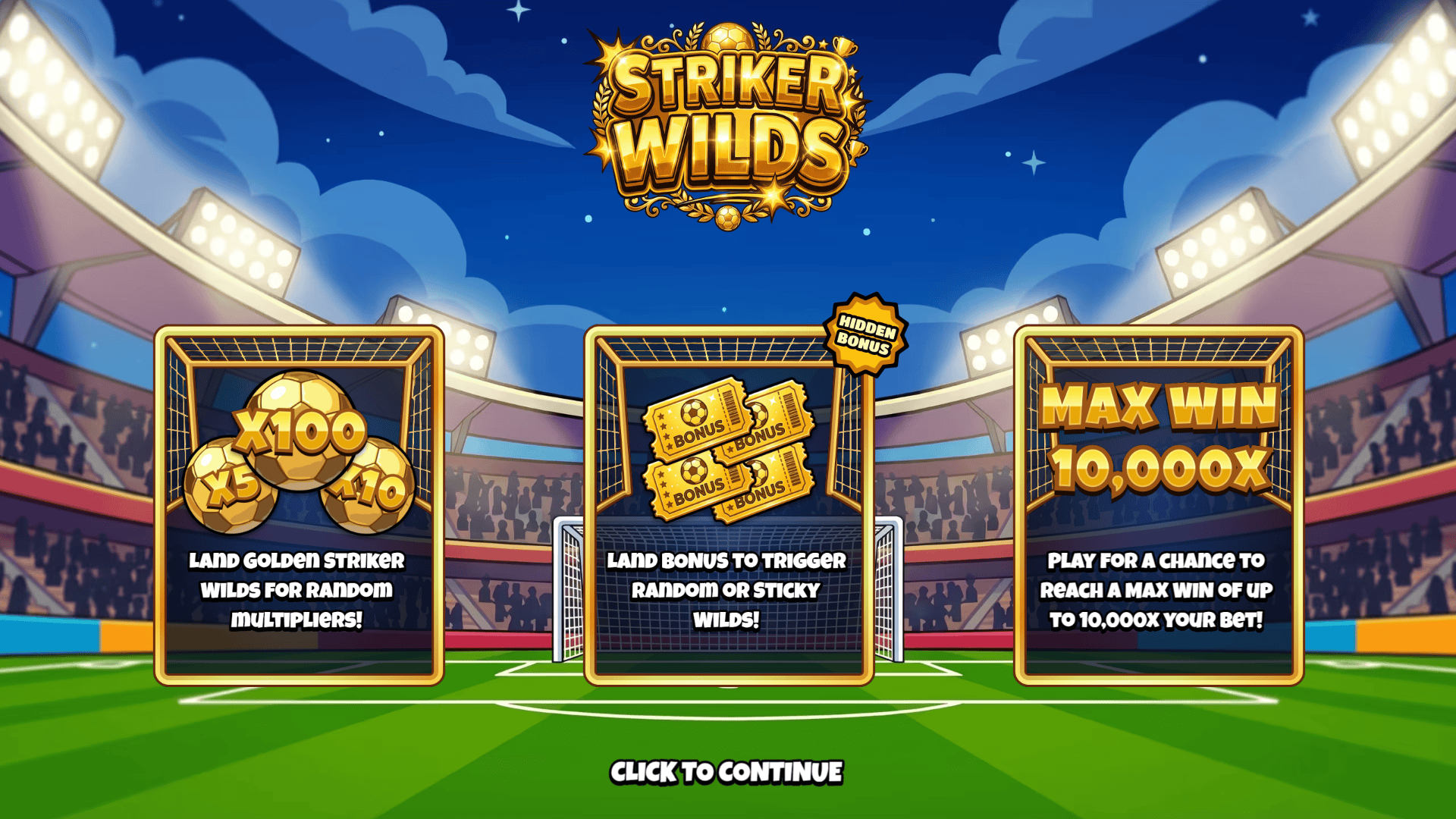 Striker Wilds slot intro screen