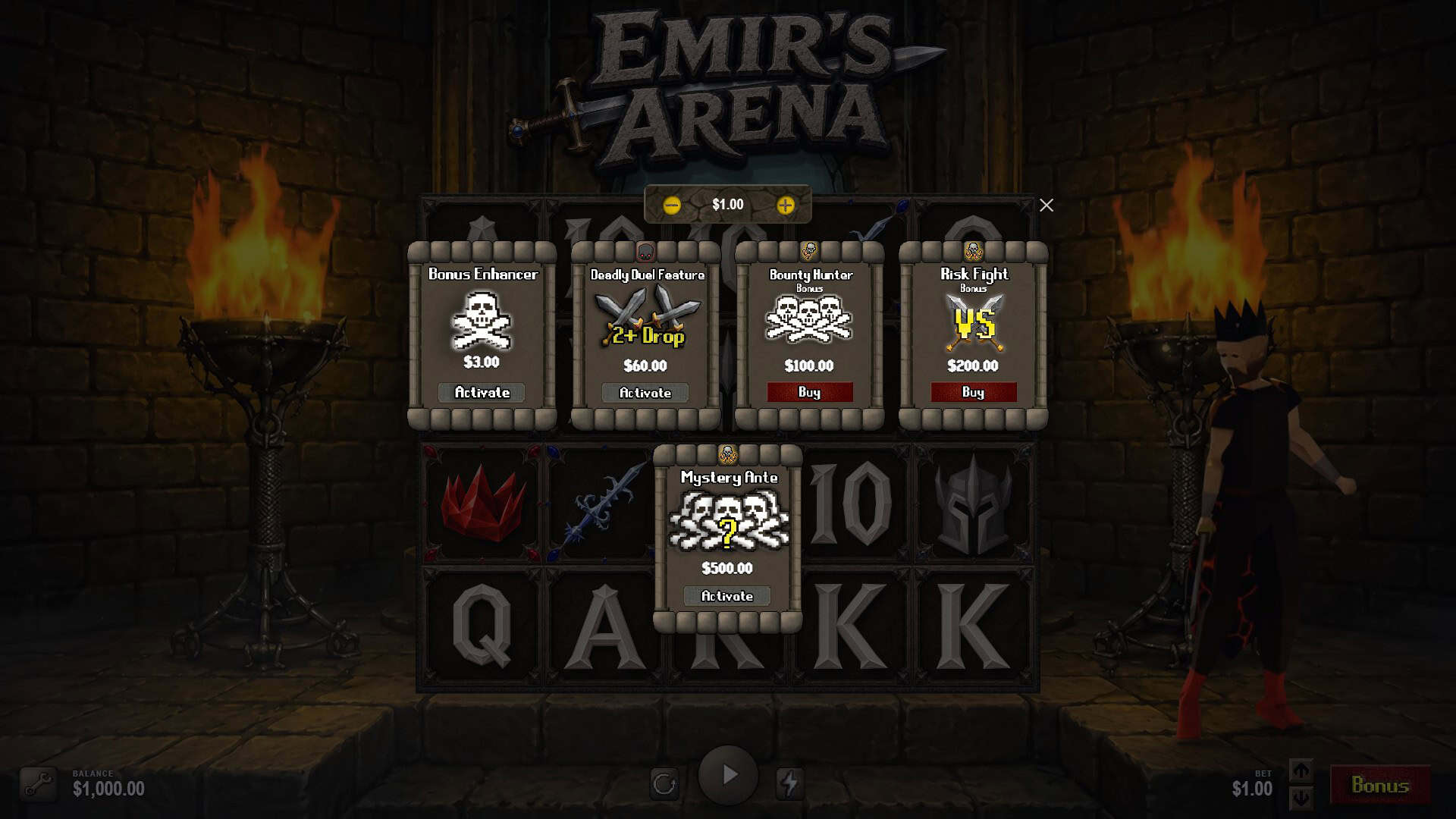 Emirs Arena bonus buy menu