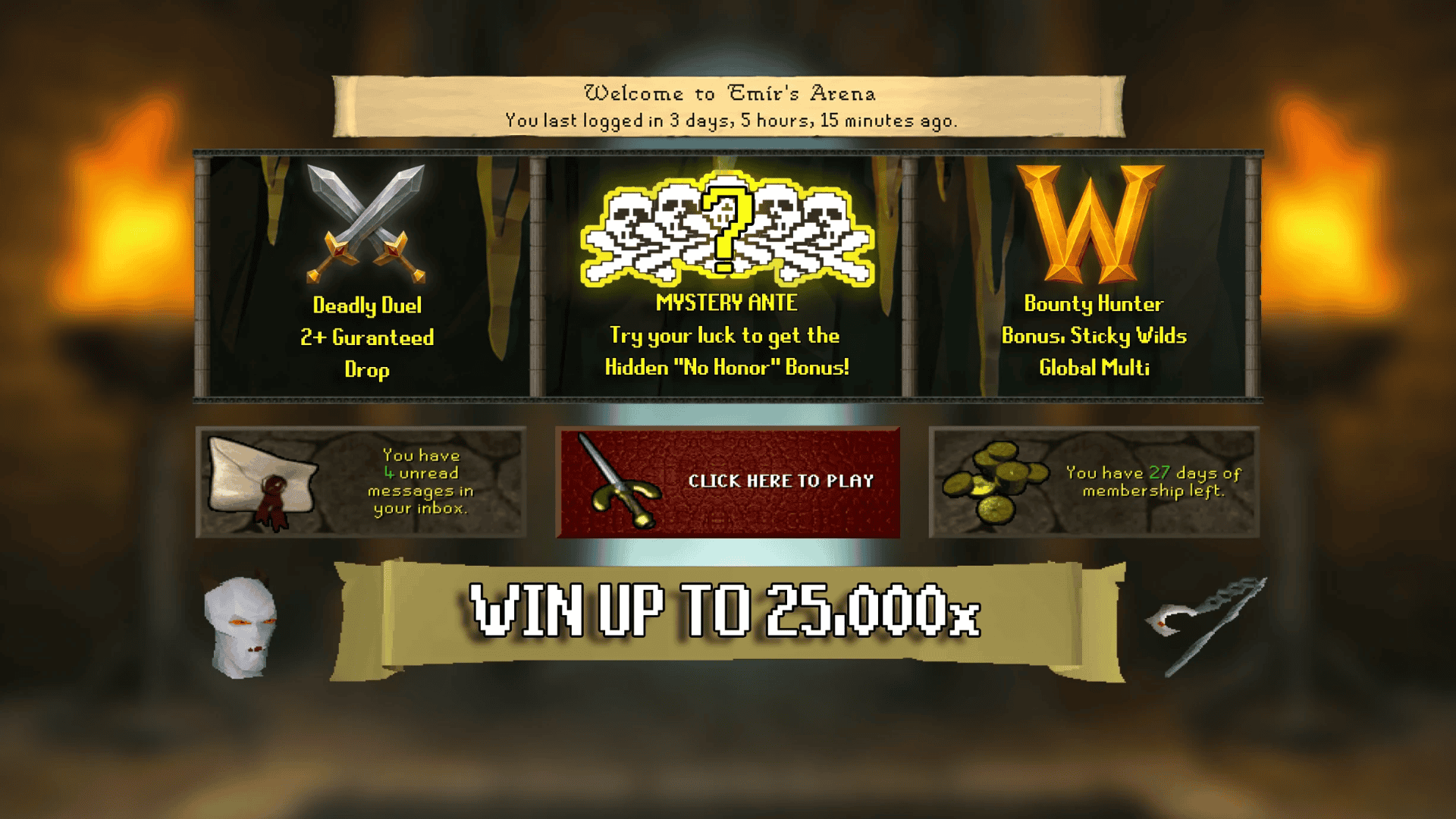 Emirs Arena slot intro screen