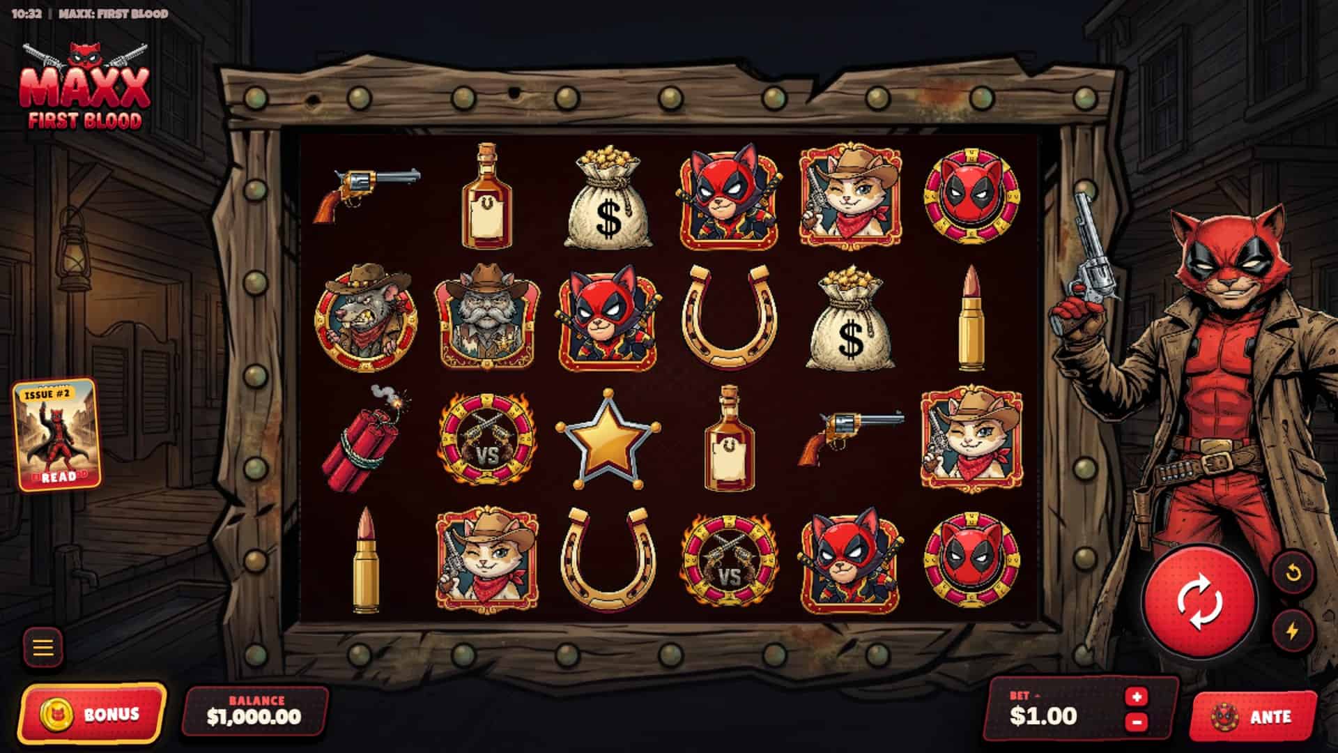 Maxx First Blood slot gameplay reels