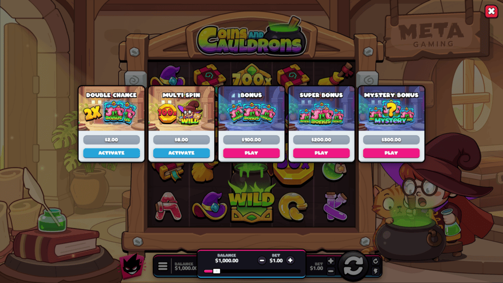 Metagaming coins and cauldrons bonus buy