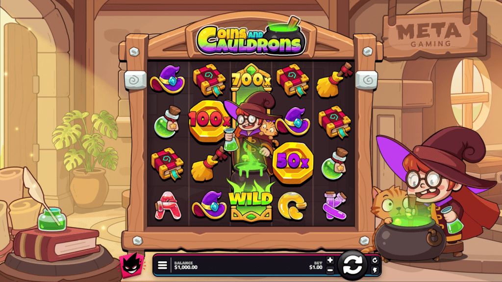 Metagaming coins and cauldrons slot game preview