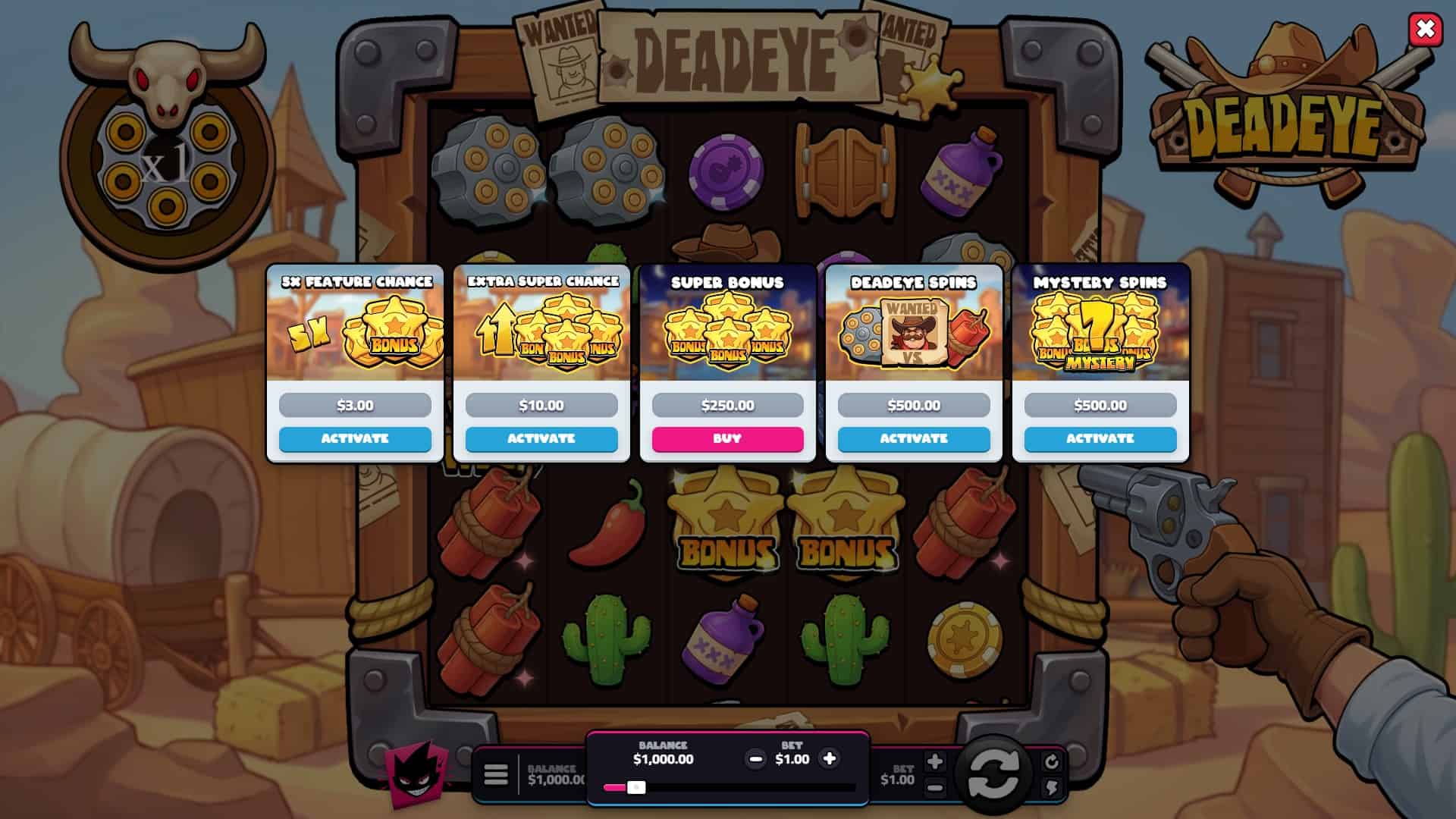 Deadeye bonus buy menu