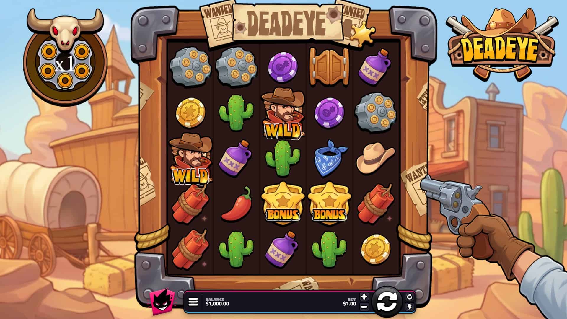 Deadeye slot gameplay reels