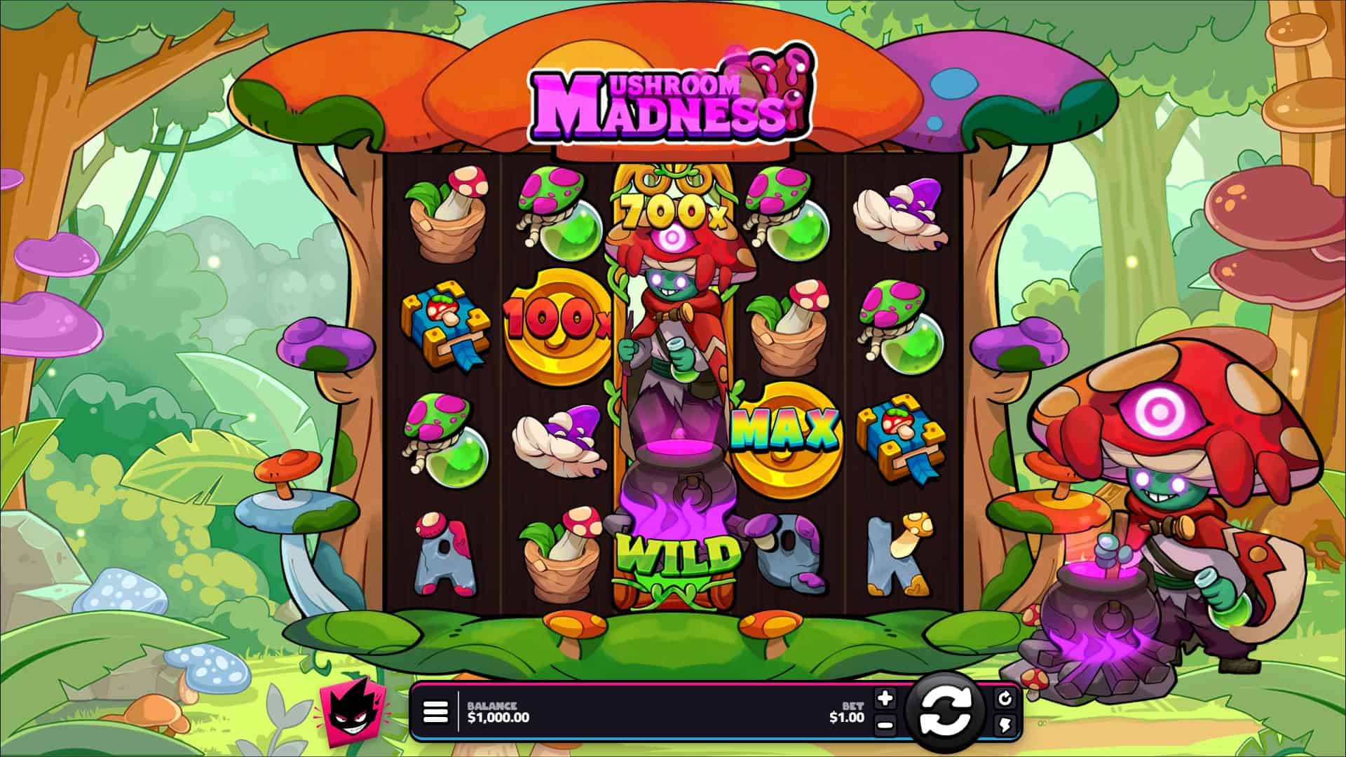 Mushroom Madness slot gameplay reels