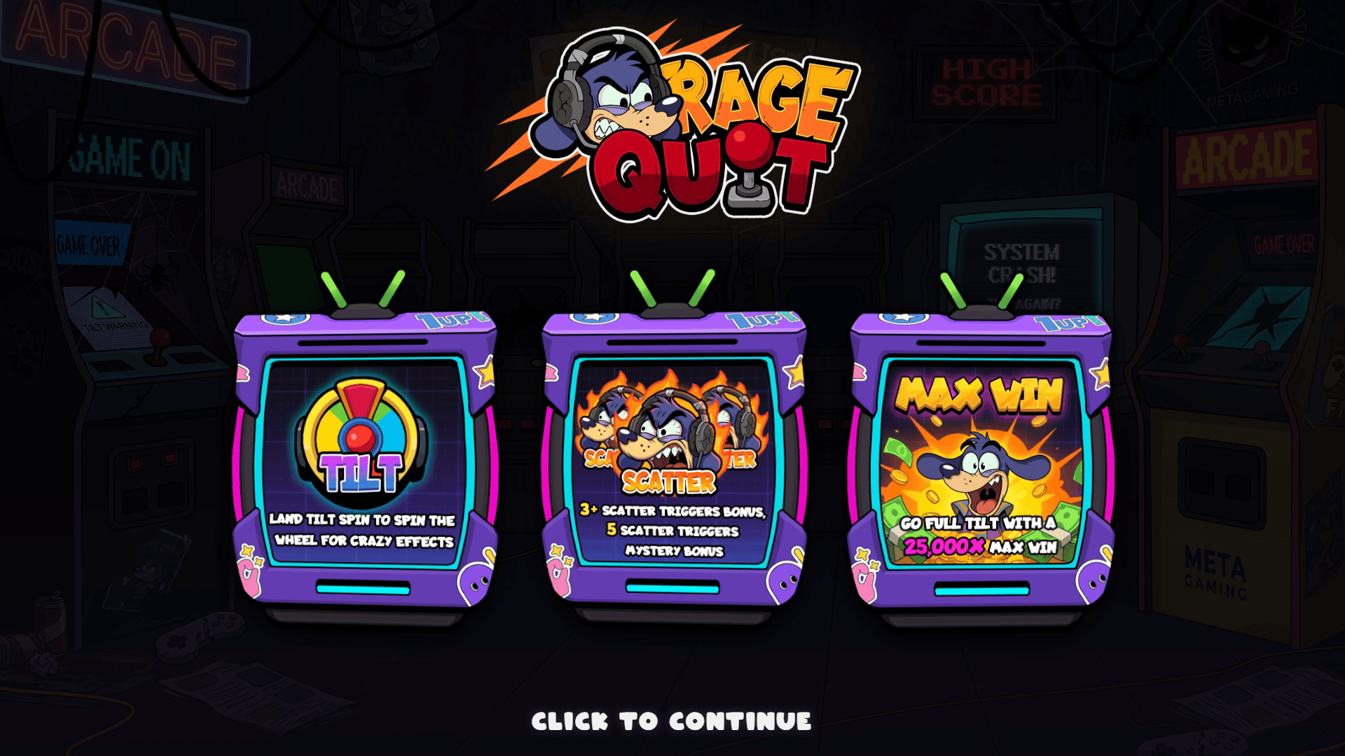 Rage Quit slot intro screen