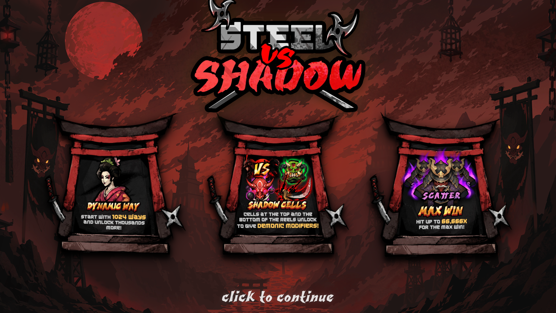 Steel vs Shadow slot intro screen