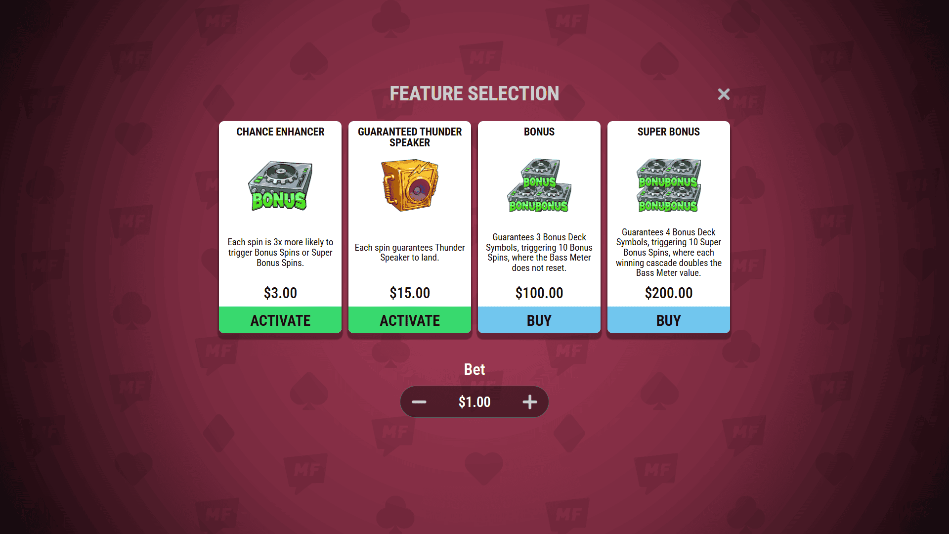 Raves and Waves bonus buy menu