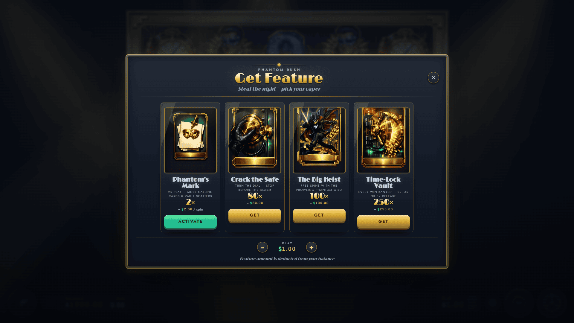 Phantom Rush bonus buy menu