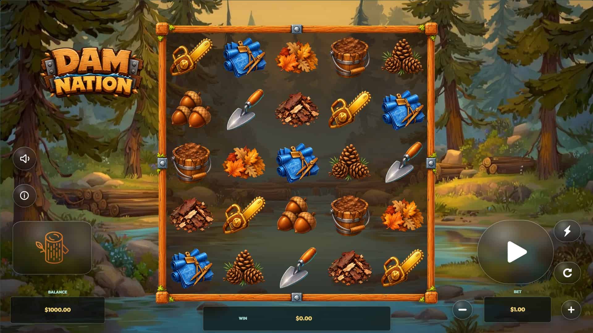 Dam Nation slot gameplay reels