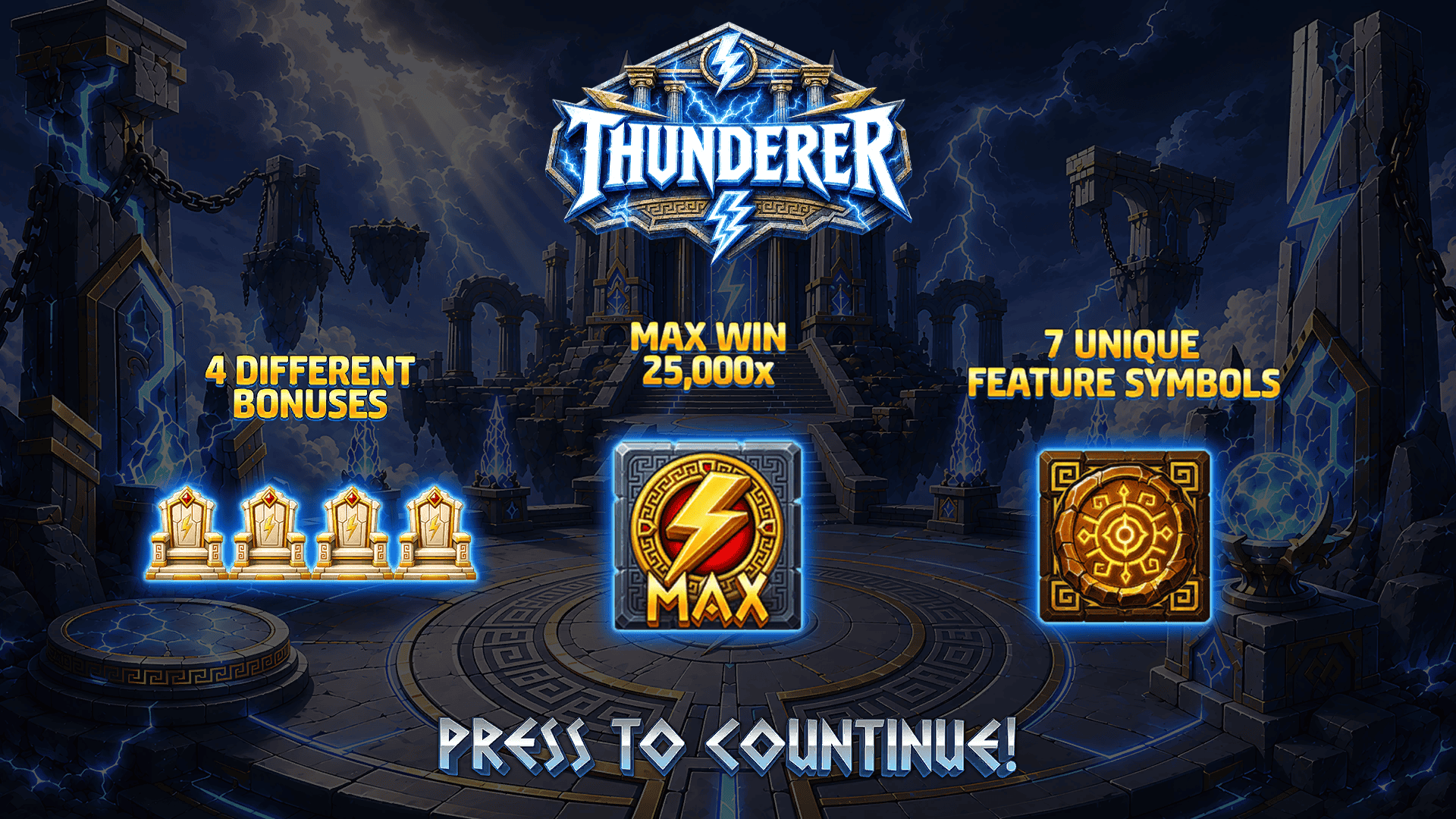 Thunderer slot intro screen