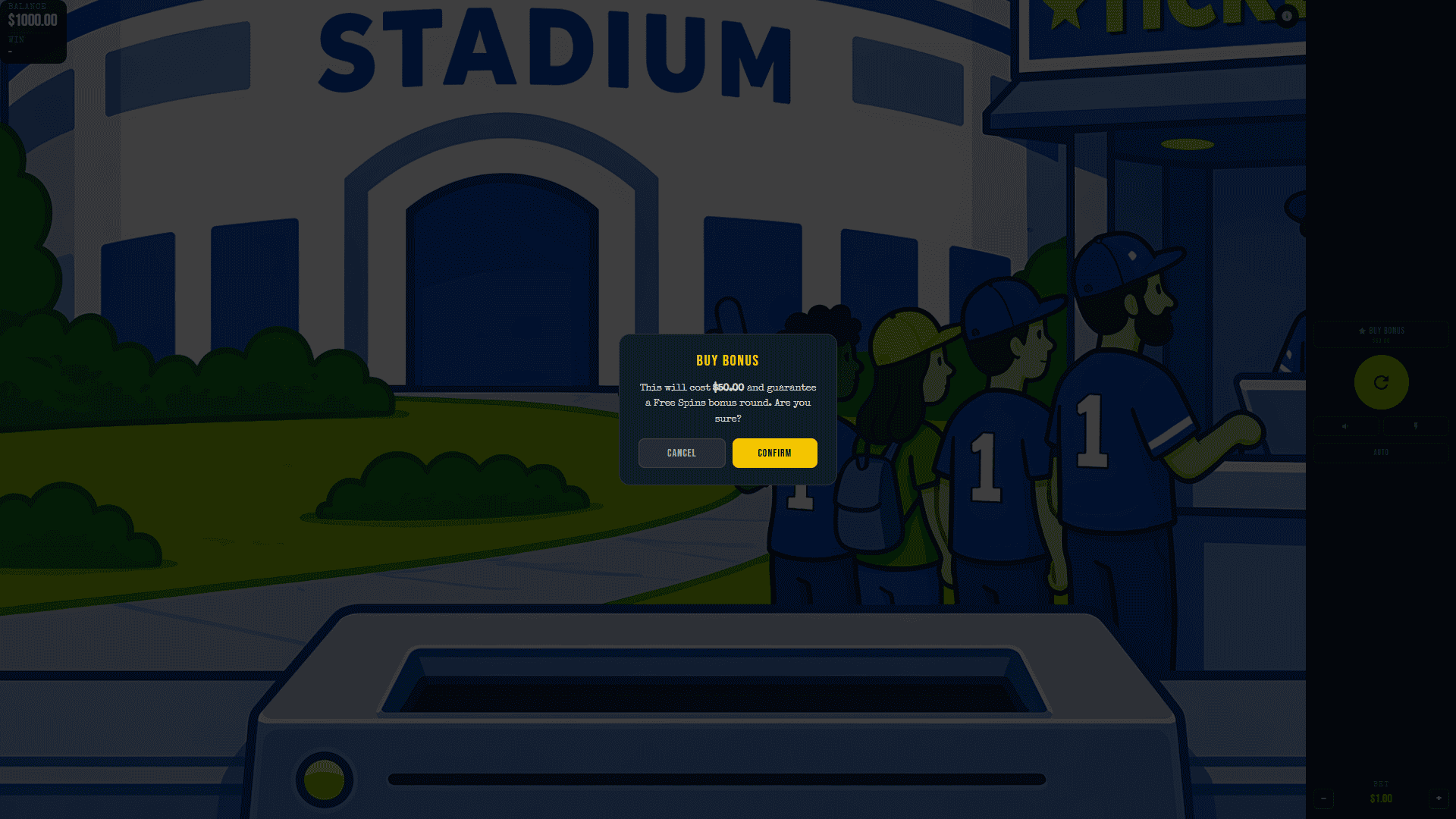 Match Day Football bonus buy menu