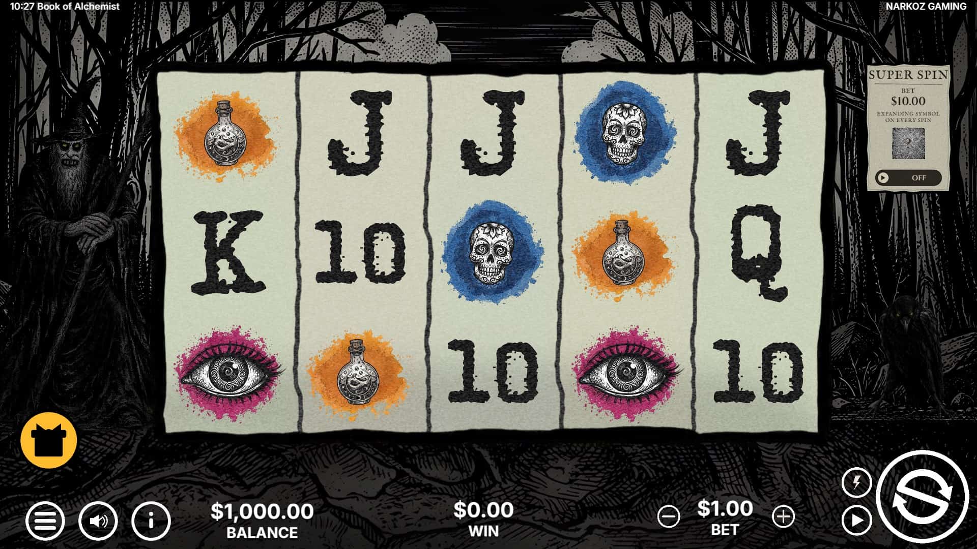 Book of Alchemist slot gameplay reels
