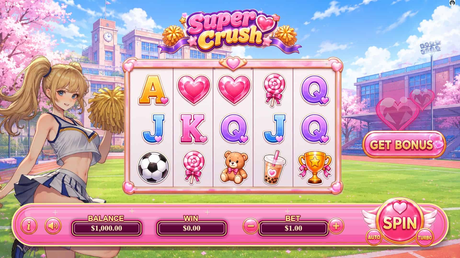 Super Crush slot gameplay reels