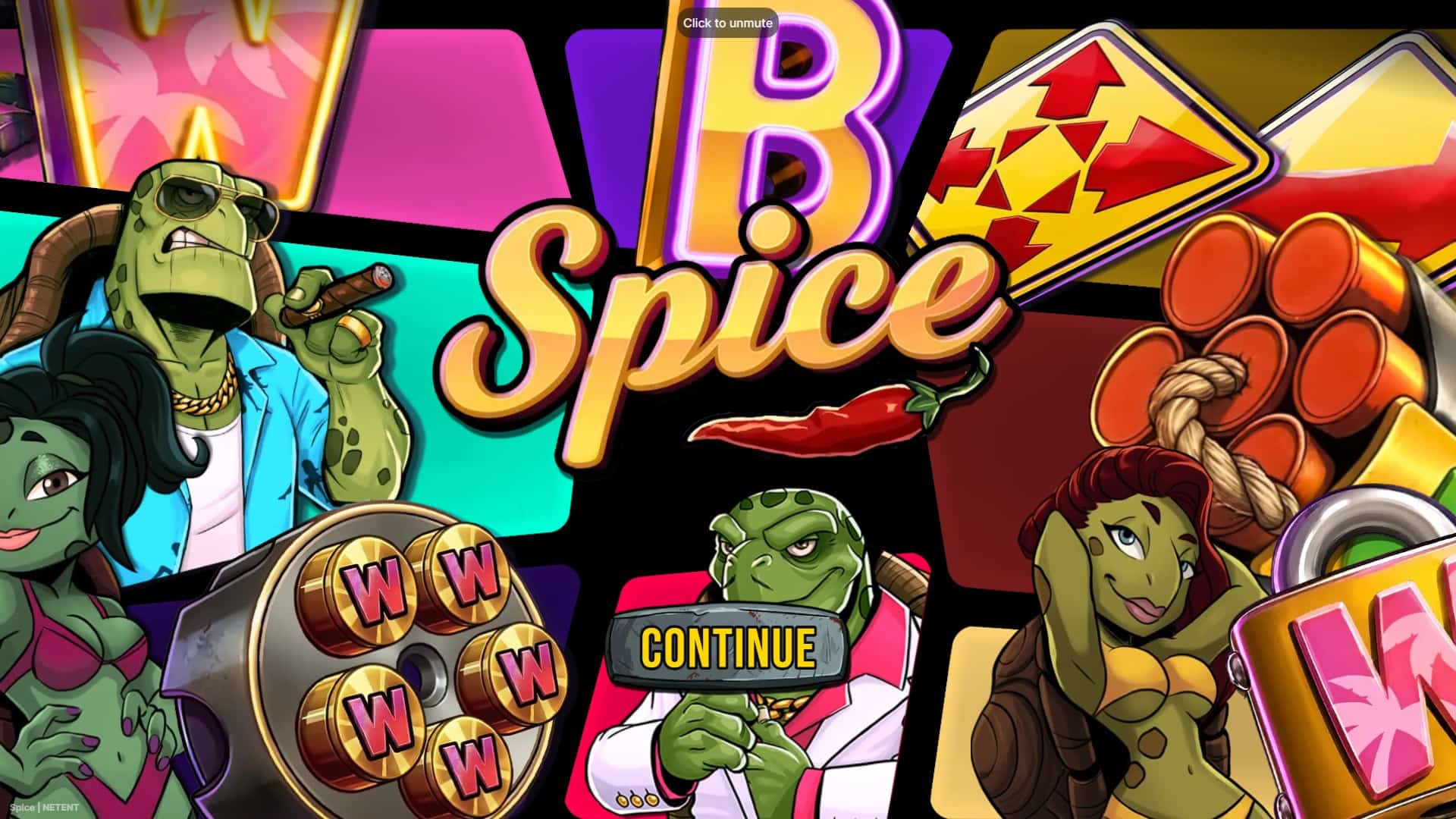 Spice slot intro screen