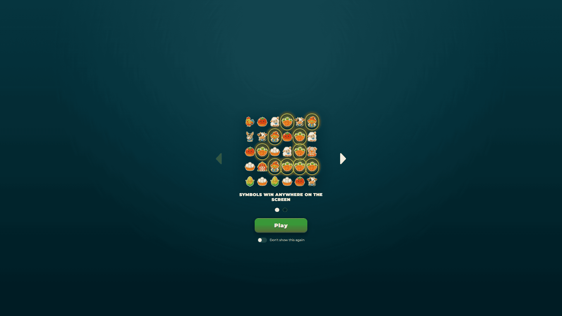 Gus Farm slot intro screen