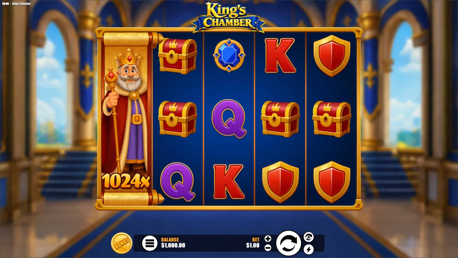 Kings Chamber slot gameplay reels