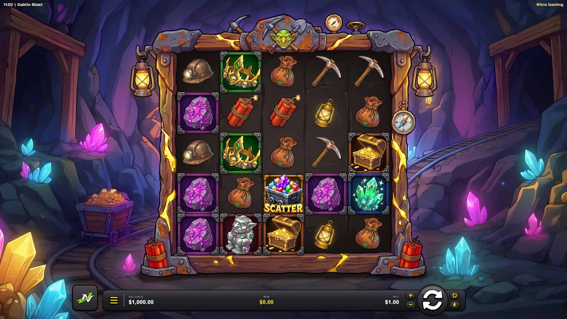 Goblin Gold Mine slot gameplay reels