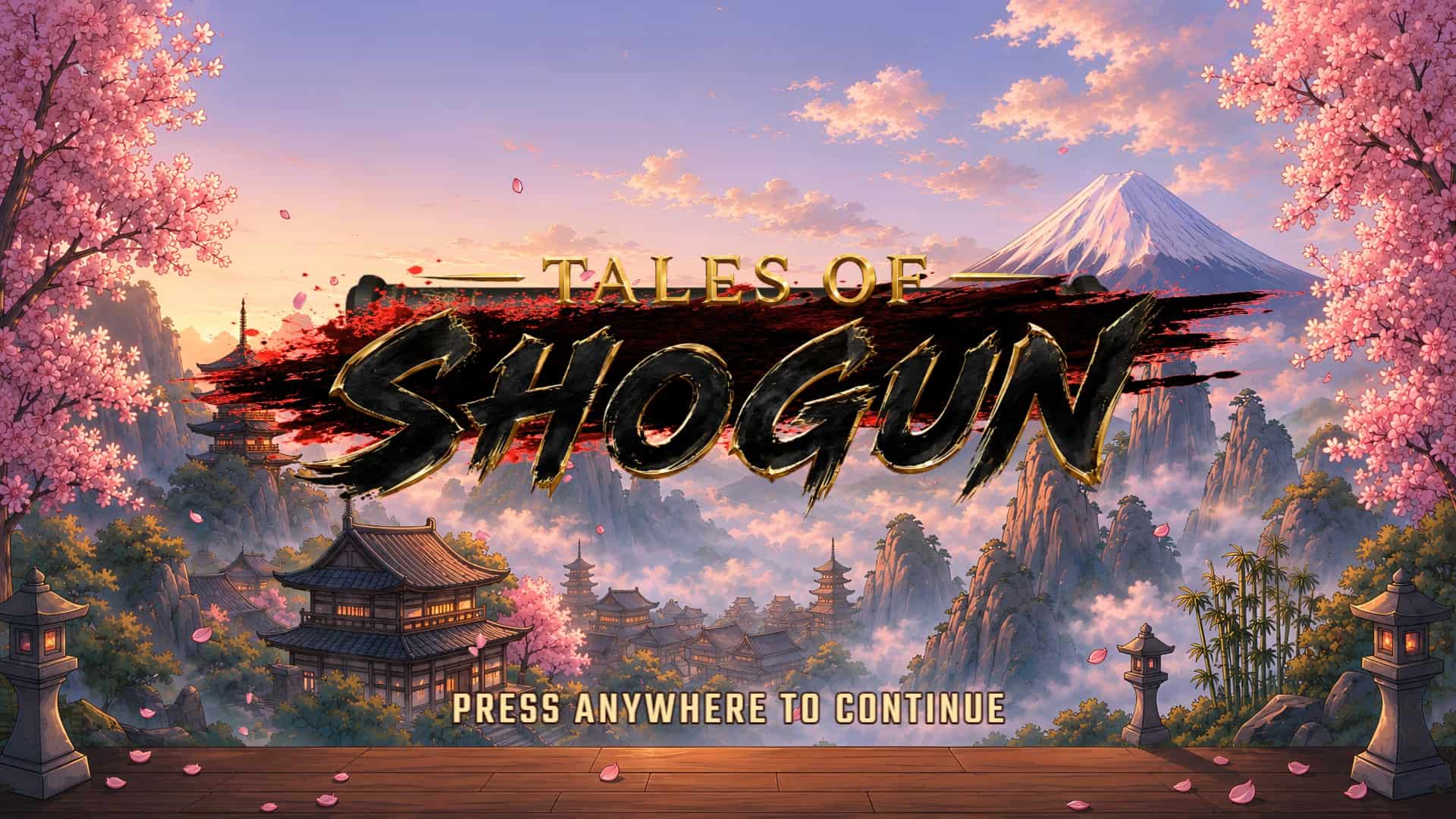 Tales of Shogun slot intro screen