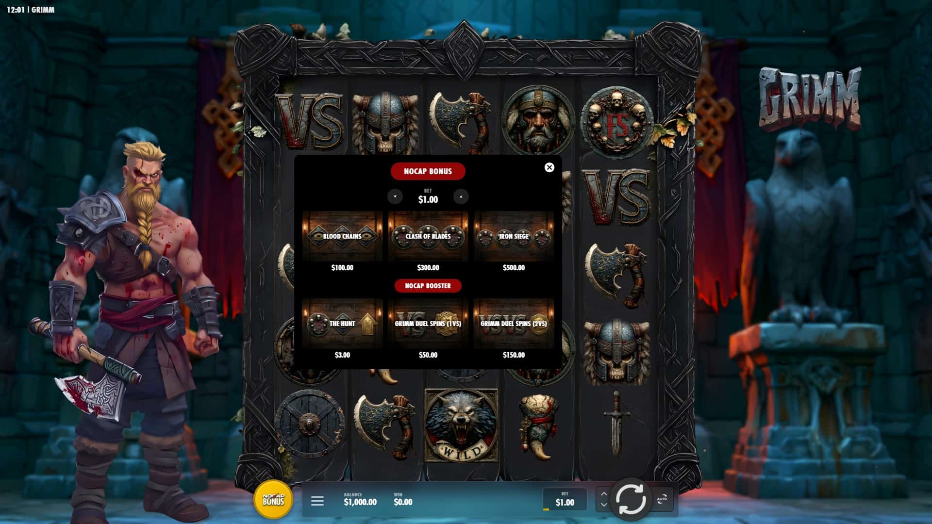 Grimm bonus buy menu