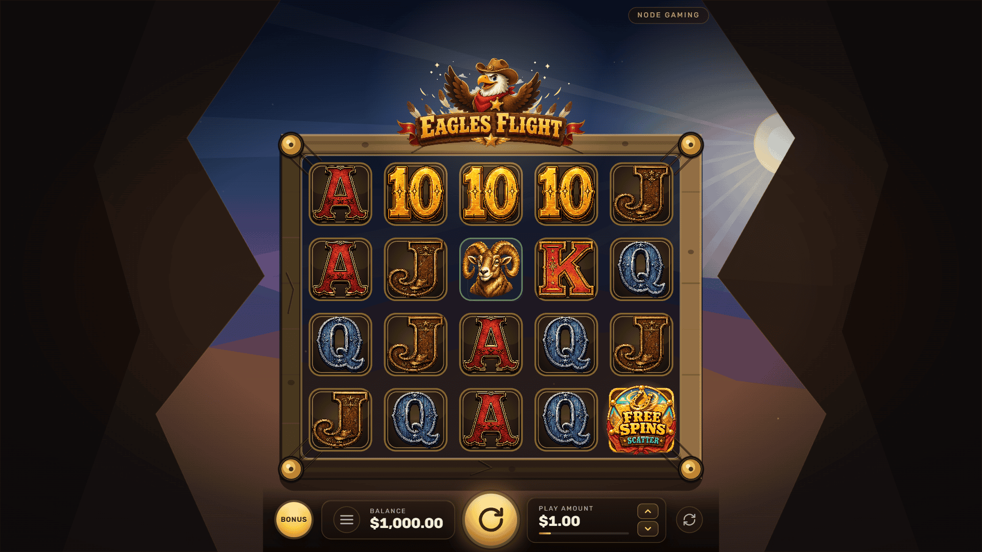 Eagles Flight slot gameplay reels