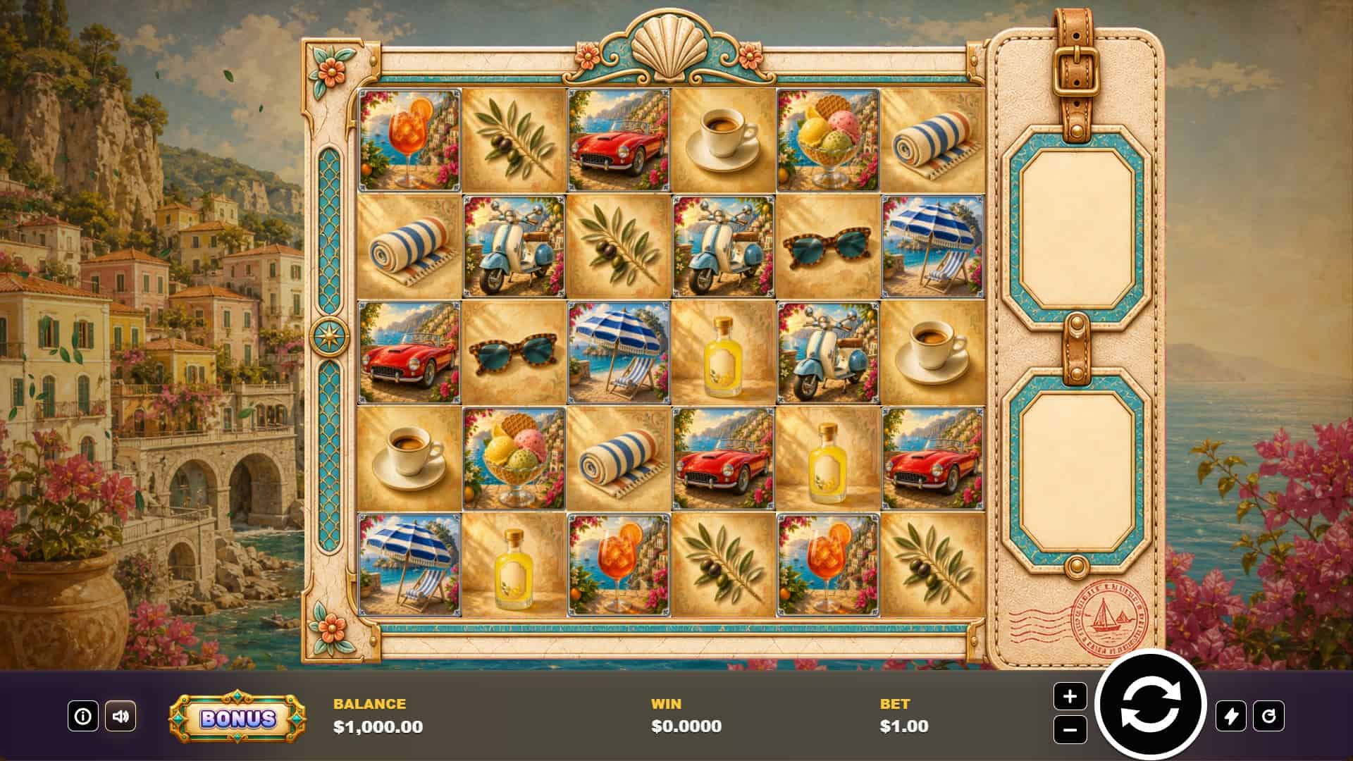 Capri Gold Rush slot gameplay reels