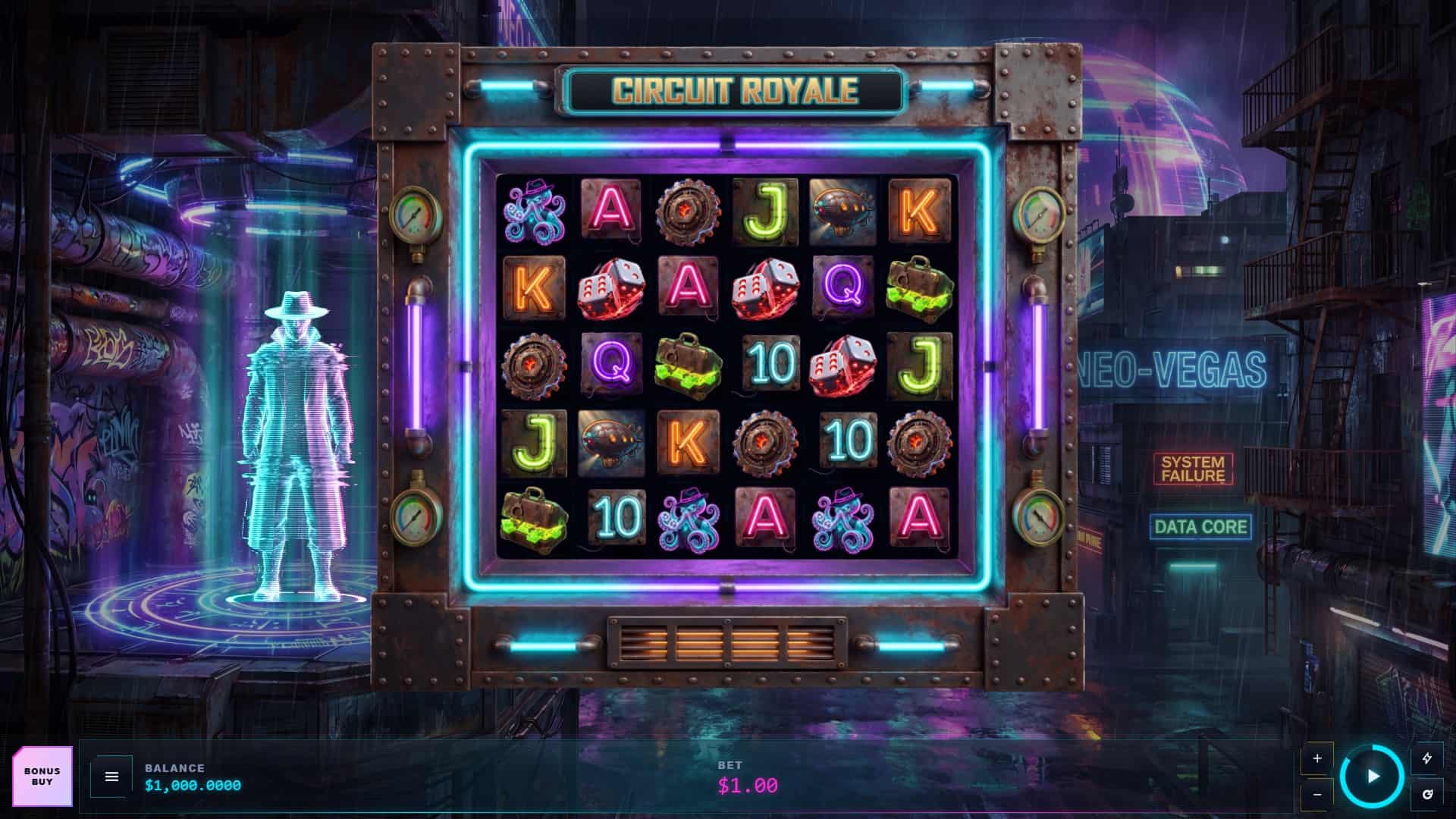 Circuit Royale slot gameplay reels