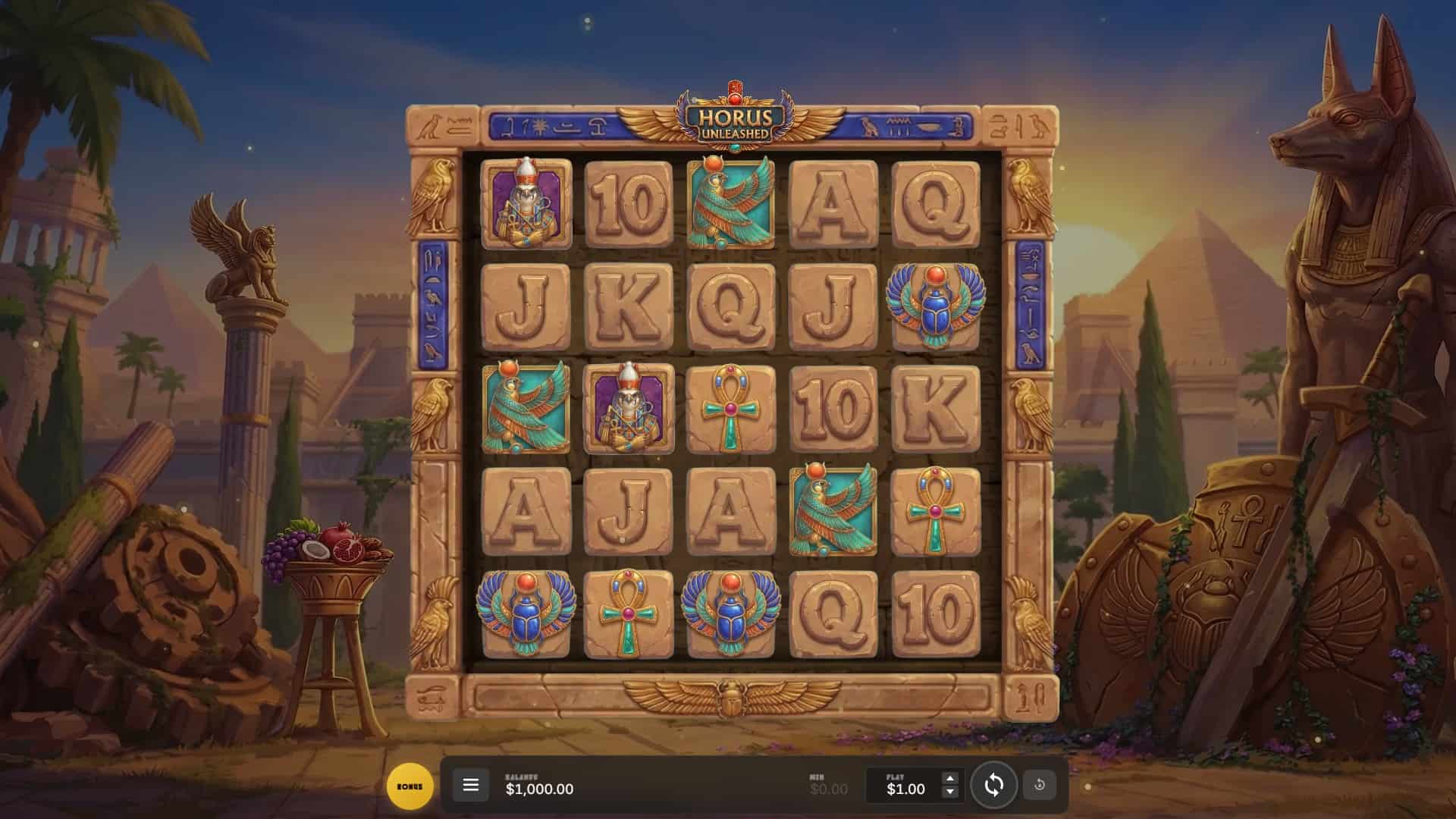 Horus Unleashed slot gameplay reels