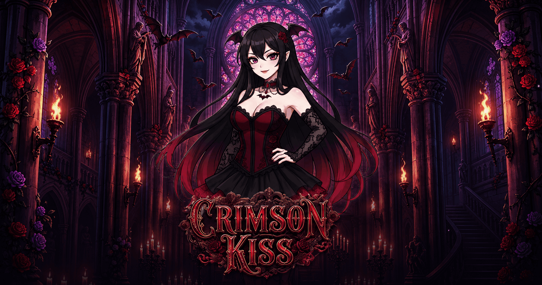 Crimson Kiss Slot Demo by Novarush Studios slot cover image