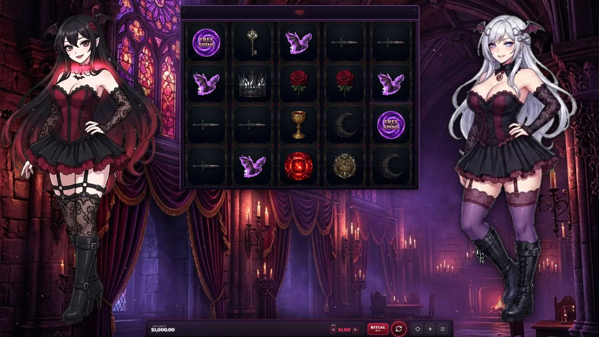 Crimson Kiss slot gameplay reels