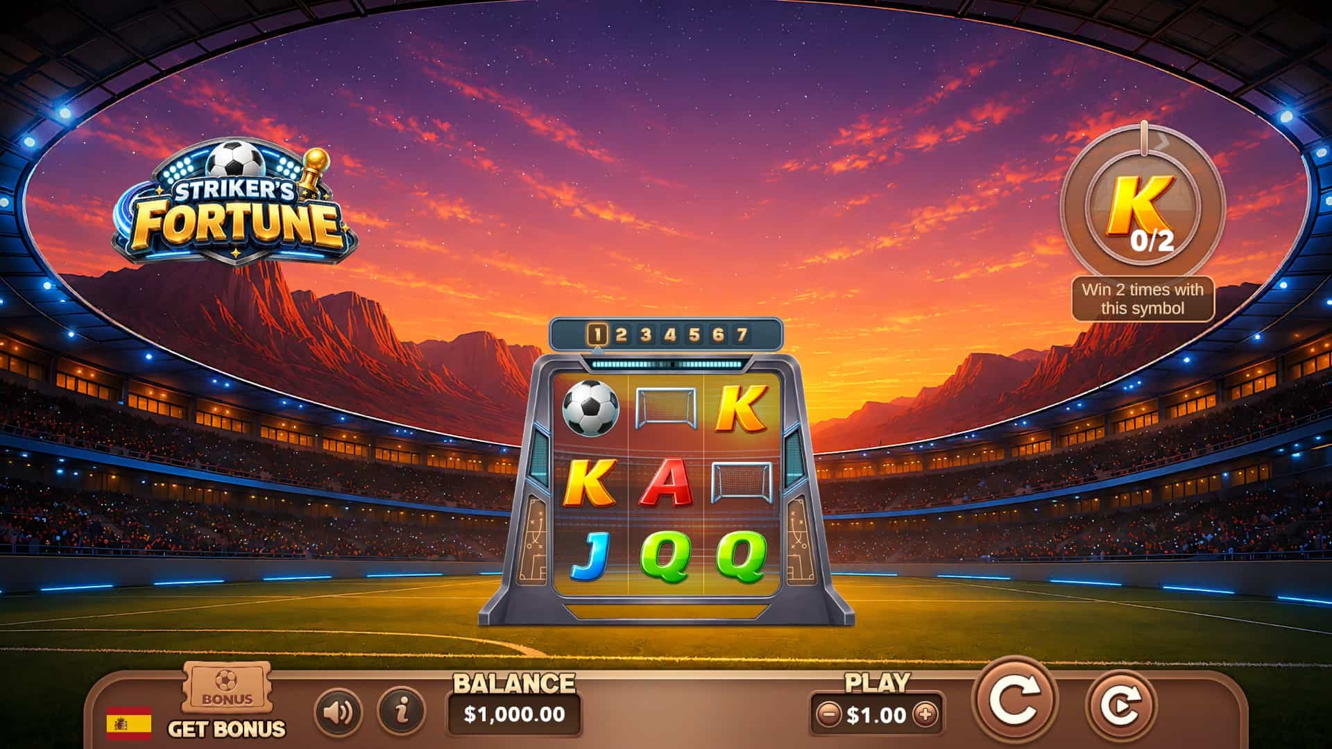Strikers Fortune slot gameplay reels