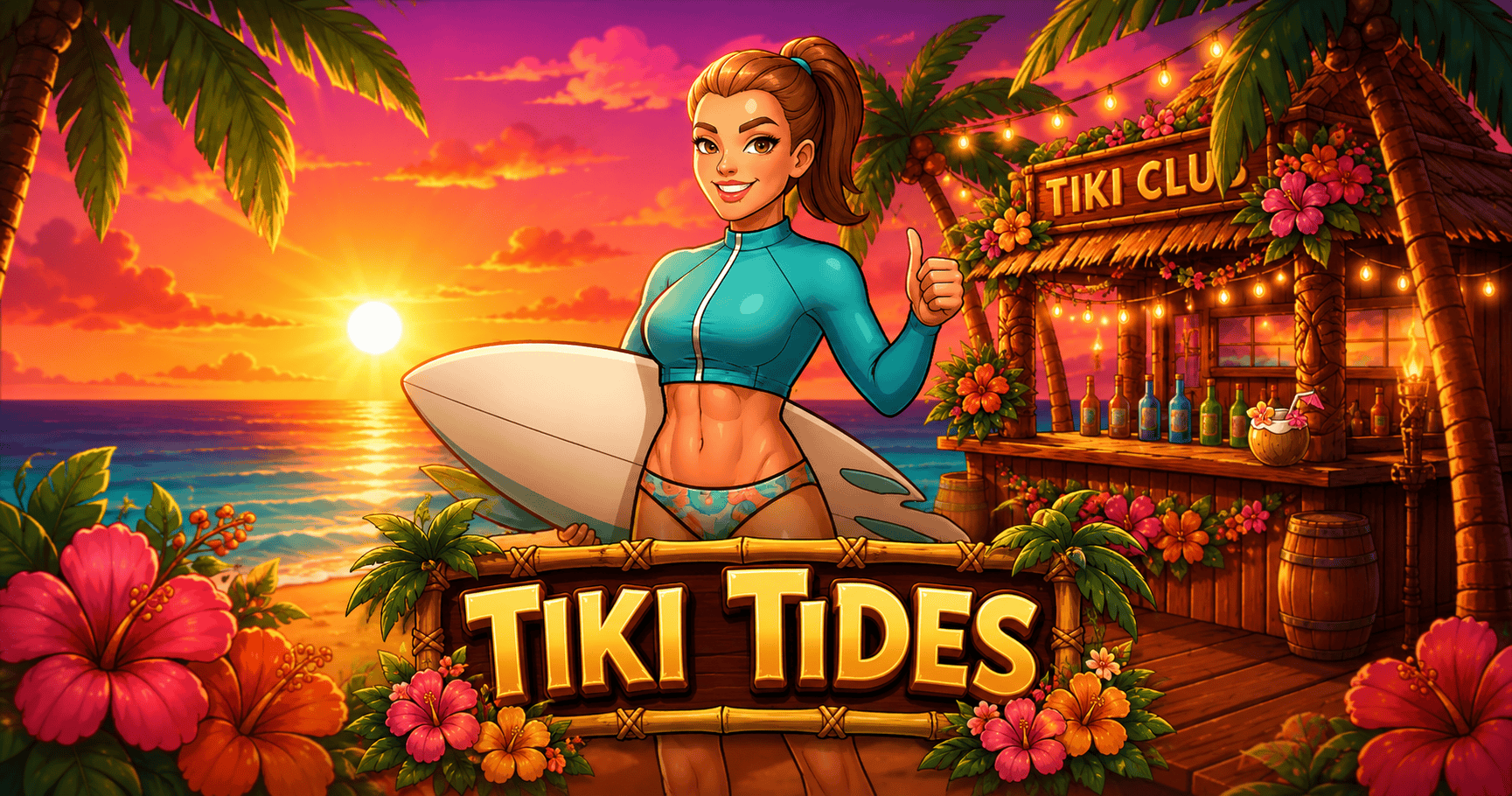 Tiki Tides Slot Demo by Nyan Streams slot cover image